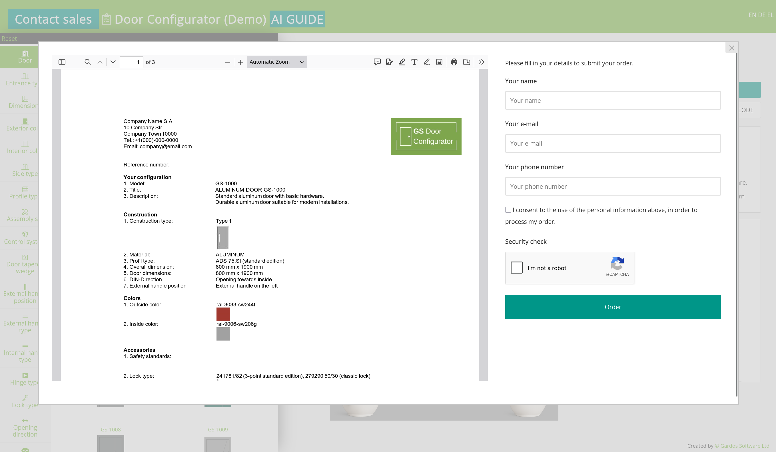 GS Door Configurator - The Interactive Door Selection Tool screenshot