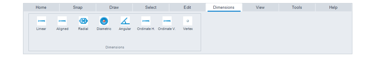 OpsisCAD Dimensions ribbon
