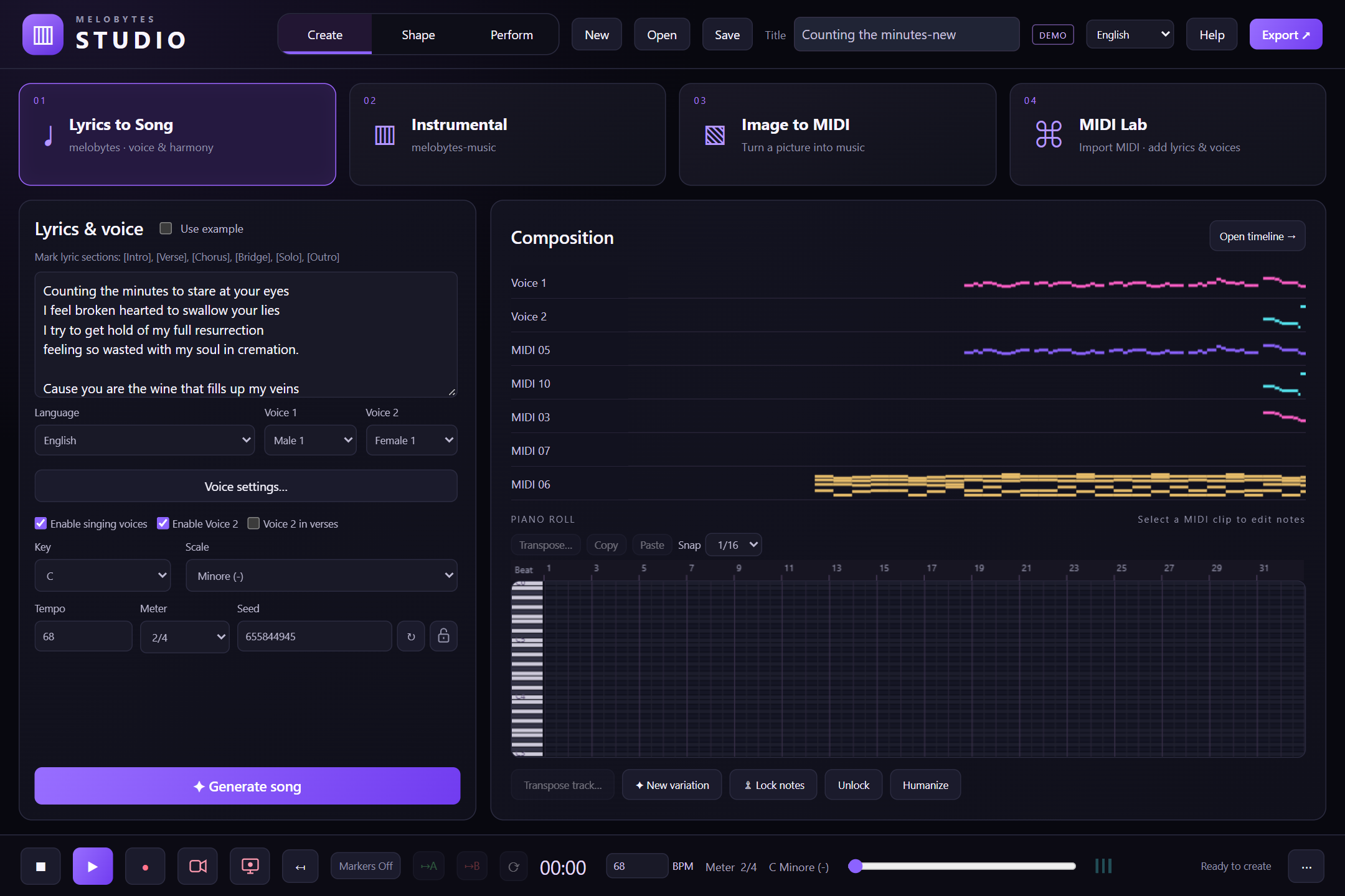 Melobytes Studio screenshot